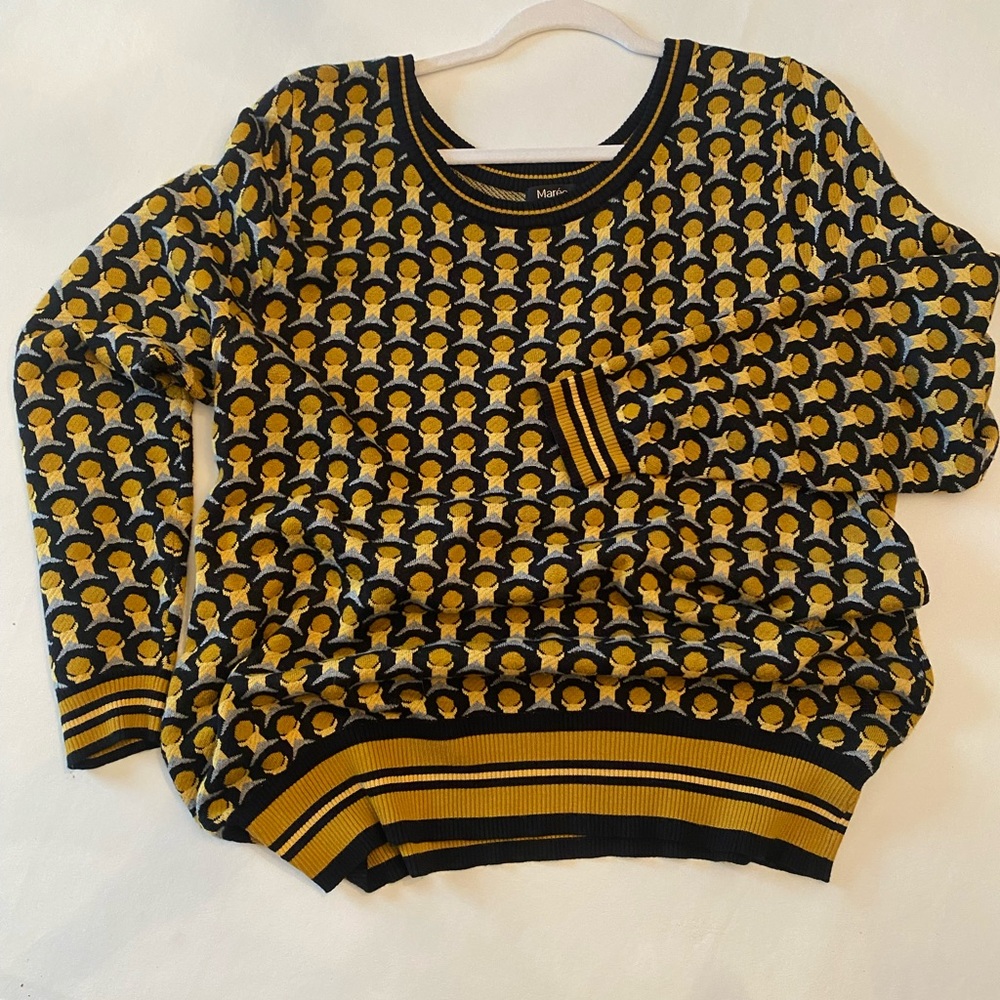 Maree Pour Toi Black and Gold Geometric Sweater 16/18